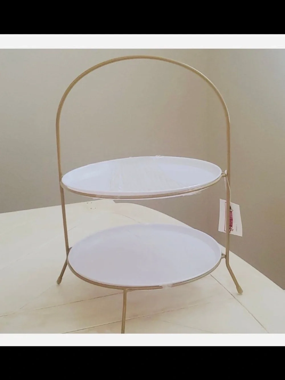 Target Gold and White Two-Tier Decorative Stand Tray W/ Removable plates NEW